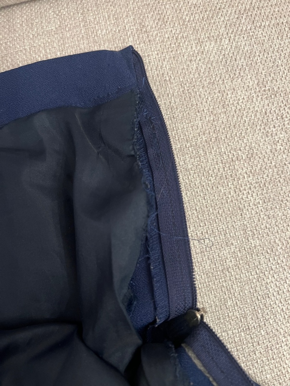 Vintage Pleated Navy Midi Skirt - Picture 4 of 5